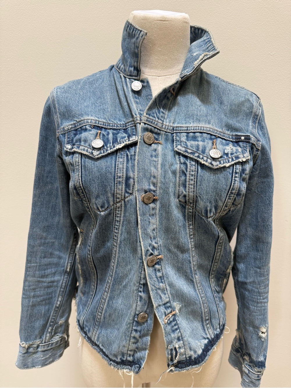 Distressed Denim Jacket Womens